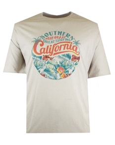 Espionage California Print T-Shirt Ecru